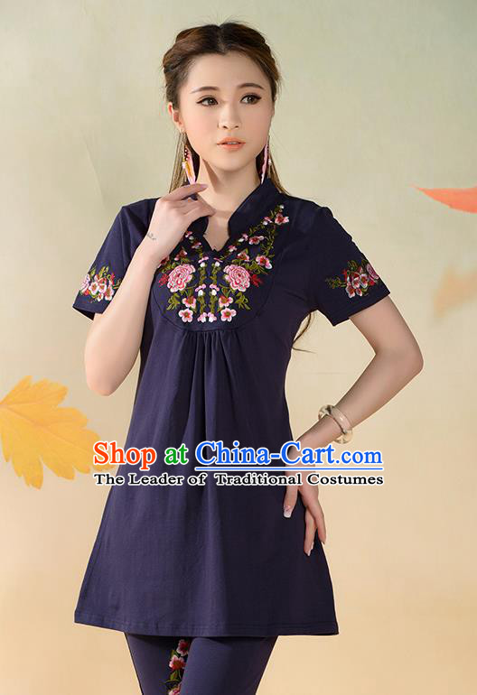 Traditional Ancient Chinese Young Women Cheongsam Dress Republic of China Tangsuit Stand Collar Blouse Dress Tang Suit Clothing for Women