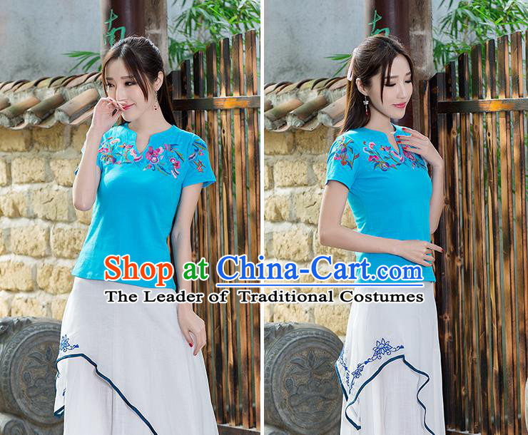 Traditional Ancient Chinese Young Women Cheongsam Dress Republic of China Tangsuit Stand Collar Blouse Dress Tang Suit Clothing for Women