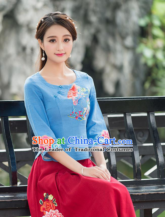 Traditional Ancient Chinese Young Women Cheongsam Dress Republic of China Tangsuit Stand Collar Blouse Dress Tang Suit Clothing for Women