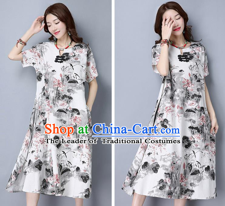 Traditional Ancient Chinese Young Women Cheongsam Dress Republic of China Tangsuit Stand Collar Blouse Dress Tang Suit Clothing for Women