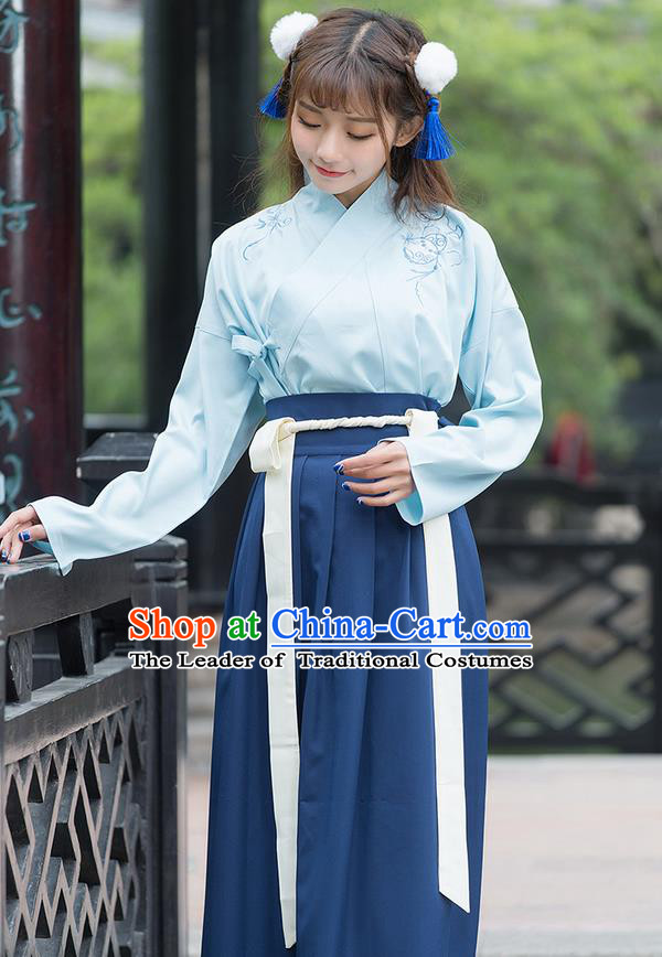 Traditional Ancient Chinese Young Women Cheongsam Dress Republic of China Tangsuit Stand Collar Blouse Dress Tang Suit Clothing for Women