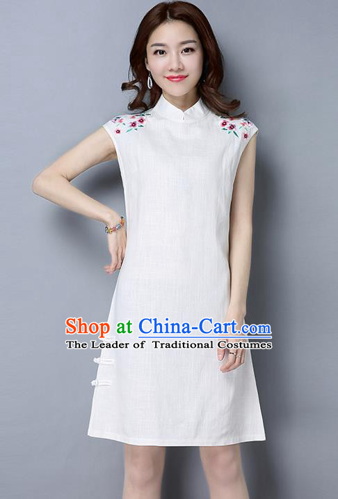 Traditional Ancient Chinese Young Women Cheongsam Dress Republic of China Tangsuit Stand Collar Blouse Dress Tang Suit Clothing for Women