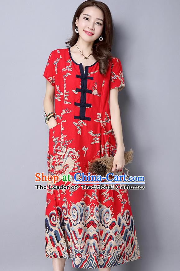 Traditional Ancient Chinese Young Women Cheongsam Dress Republic of China Tangsuit Stand Collar Blouse Dress Tang Suit Clothing for Women