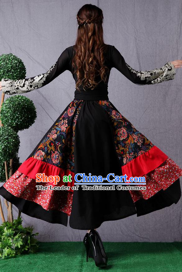 Traditional Ancient Chinese Young Women Cheongsam Dress Republic of China Tangsuit Stand Collar Blouse Dress Tang Suit Clothing for Women