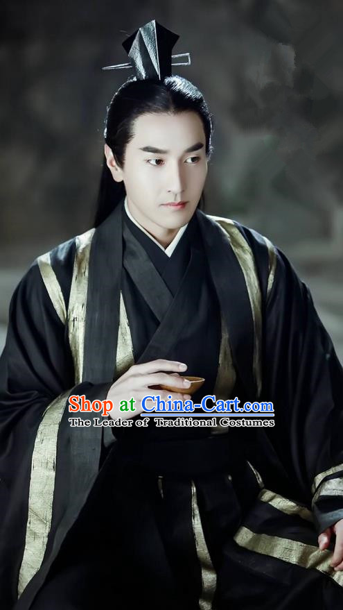Traditional Ancient Chinese Nobility Childe Costume, Elegant Hanfu Male Lordling Dress, Han Dynasty Swordsman Clothing, China Imperial Crown Prince Wide Sleeve Clothing for Men