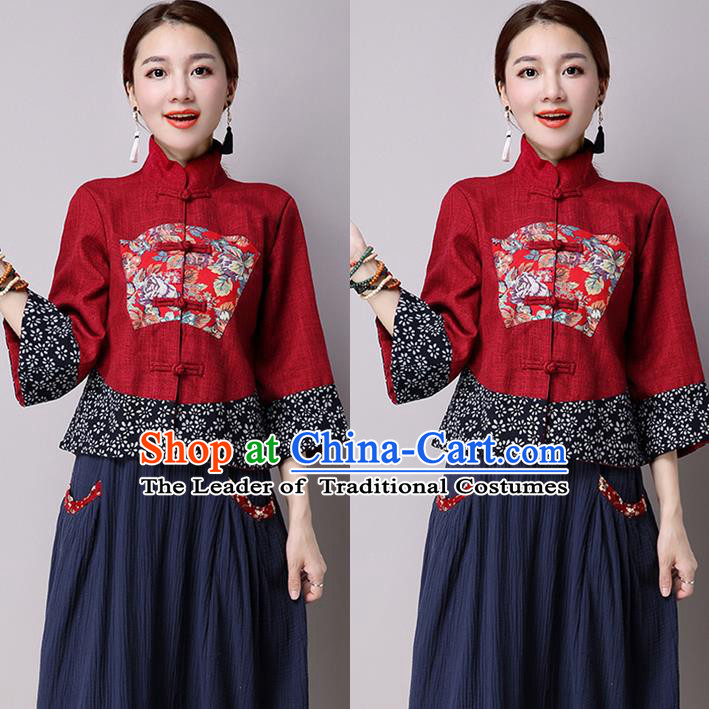 Traditional Ancient Chinese Young Women Cheongsam Dress Republic of China Tangsuit Stand Collar Blouse Dress Tang Suit Clothing for Women