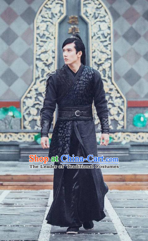 Traditional Ancient Chinese Elegant Swordsman Costume, Chinese Ancient Nobility Childe Armour Dress, Cosplay Chinese Television Drama Flying Daggers Chivalrous Expert Chinese Ming Dynasty Prince Hanfu Corselet Clothing for Men