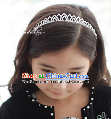 Top Grade Handmade Classical Hair Accessories, Children Baroque Style Crystal Princess Wedding Royal Crown Hair Jewellery Hair Clasp for Kids Girls