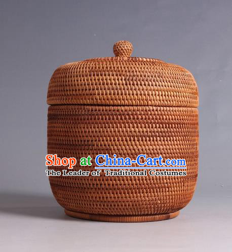 Top Asian Vietnamese Traditional Rattan Plaited Articles, Vietnam Tea Caddy Handicraft Candy Canister