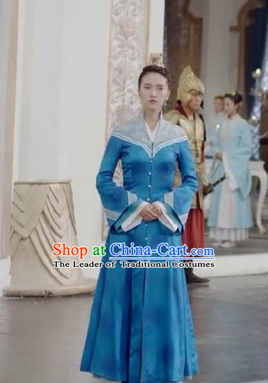 Chinese Ancient Tang Dynasty Female Officials Costume and Headwear Complete Set, Fighter of the Destiny Traditional Chinese Ancient Palace Lady Clothing for Women