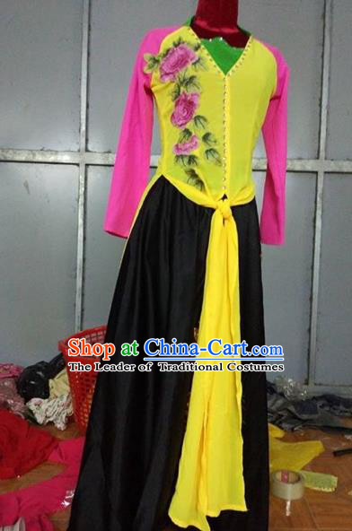 Traditional Top Grade Asian Vietnamese Costumes Classical Printing Flowers Full Dress, Vietnam National Ao Dai Dress Catwalks Debutante Qipao for Women