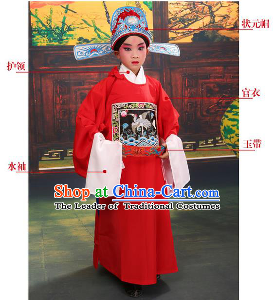 China Peking Opera Gifted Youth Man Costume Embroidered Robe Opera Costumes