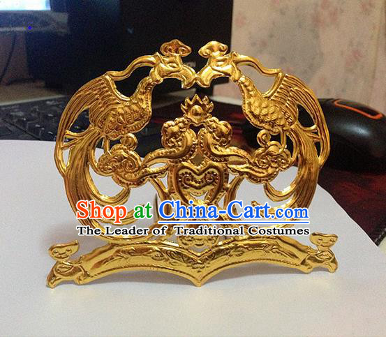 Traditional Chinese Ancient Classical Handmade Imperial Consort Hairpin Phoenix Coronet Hair Ornaments Jewelry Accessories Hanfu Classical Hair Crown for Women