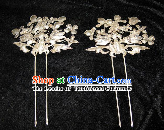 Traditional Handmade Chinese Ancient Classical Hair Accessories Butterfly Hair Sticks Hair Jewellery, Hair Fascinators Hairpins for Women