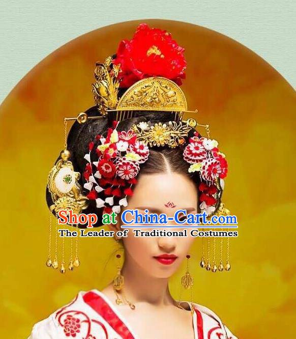 Chinese Ancient Style Hair Jewelry Accessories Hairpins Headwear Headdress Hair Fascinators for Women