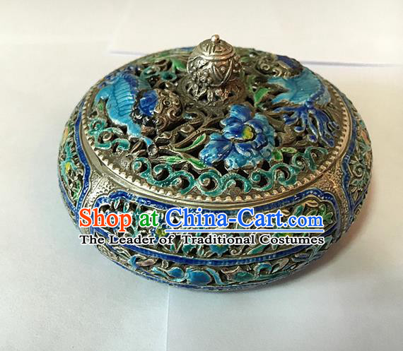 Traditional Handmade Chinese Ancient Classical Jewelty Accessories Blueing Censer, Pure Sliver Incense Burner for Women
