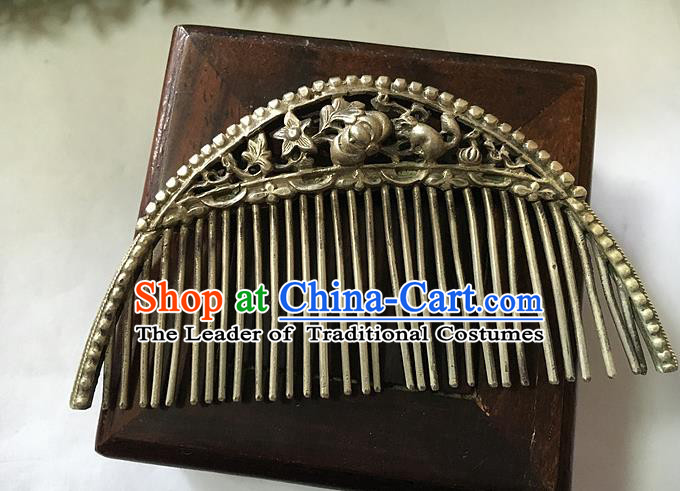 Traditional Handmade Chinese Ancient Classical Hair Jewellery Accessories Barrettes Hairpins, Princess Flat-square Hair Combs for Women