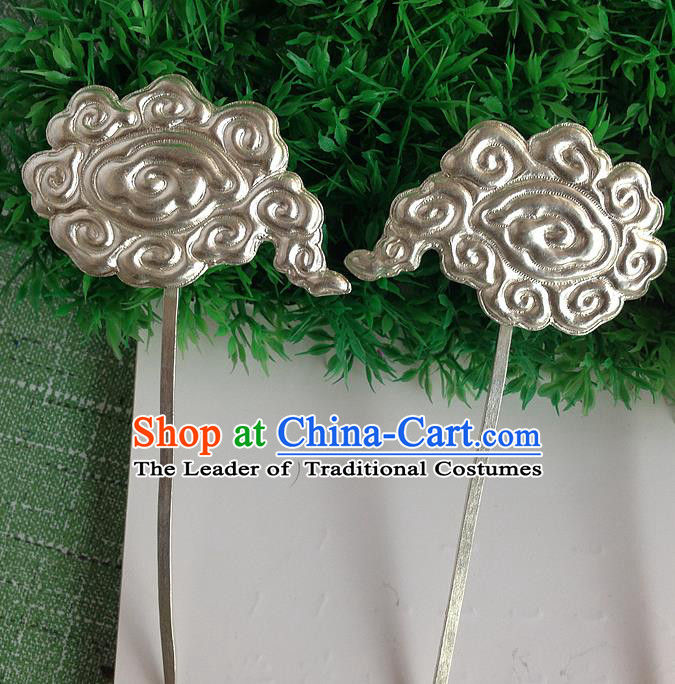 Traditional Handmade Chinese Ancient Classical Hair Accessories Barrettes, Step Shake Hair Sticks Auspicious Clouds Hairpins for Women