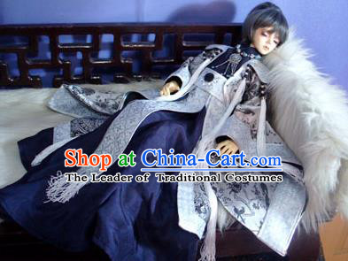 Traditional Ancient Royal Highness Costumes Complete Set, China Ancient Cosplay Swordsman Clothing Robe for Men for Kids