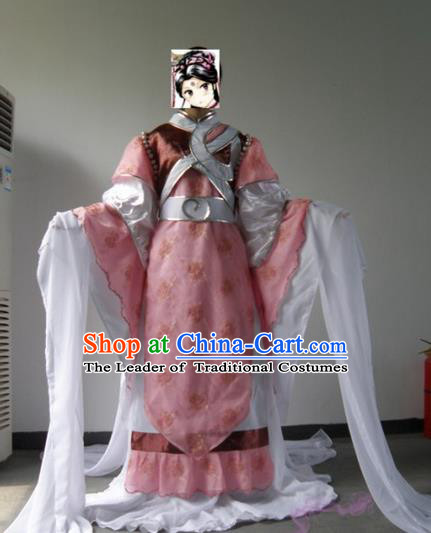 Top Grade Traditional China Ancient Cosplay Swordswoman Costumes, China Ancient Fairy Dress Hanfu Clothing for Women