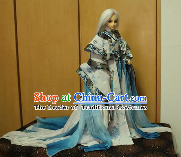 Top Grade Traditional China Ancient Cosplay Swordsman Costumes Complete Set, China Ancient Knight-Errant Hanfu Robe Clothing for Men for Kids