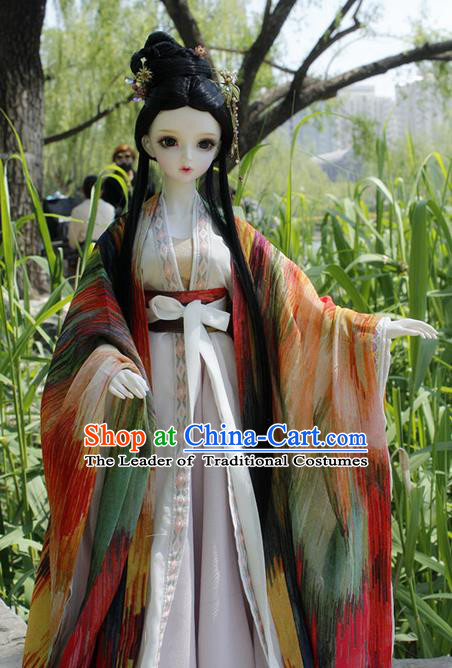 Top Grade Traditional China Ancient Palace Lady Costumes Complete Set, China Ancient Cosplay Tang Dynasty Imperial Consort Dress Clothing for Adults and Kids