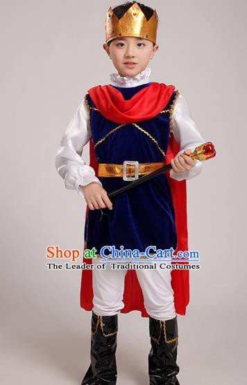 Top Grade Chinese Professional Halloween Performance Costume, Children Cosplay King for Kids