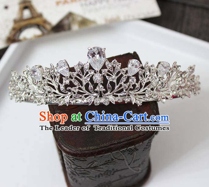 Top Grade Handmade Wedding Jewelry Queen Hair Accessories, Traditional Princess Zircon Royal Crown Wedding Headwear for Women