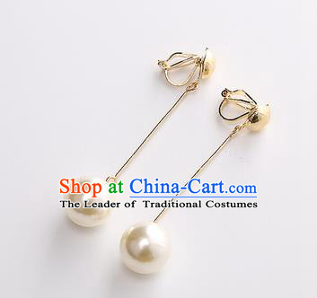Top Grade Handmade China Wedding Bride Accessories Earrings, Traditional Princess Wedding Pearl Eardrop Jewelry for Women