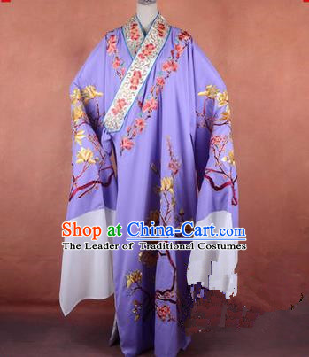Traditional Chinese Beijing Opera Niche Purple Dress Clothing, China Peking Opera Gifted Youth Man Costume Embroidered Robe Opera Costumes