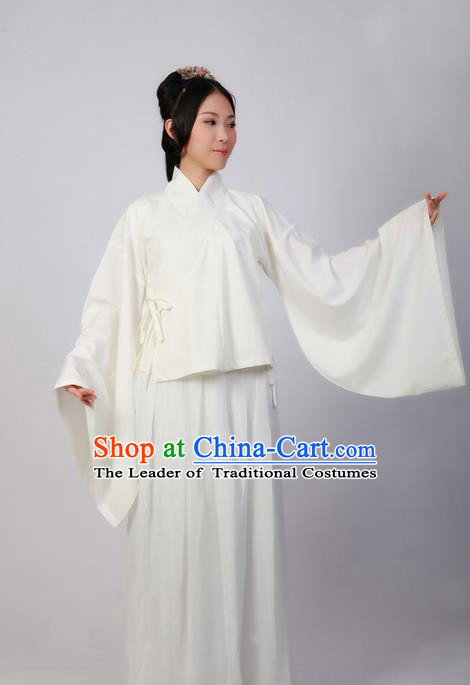 Traditional Chinese Han Dynasty Palace Princess Costume Underwear, Elegant Hanfu Clothing Wide Sleeve Pajamas for Women