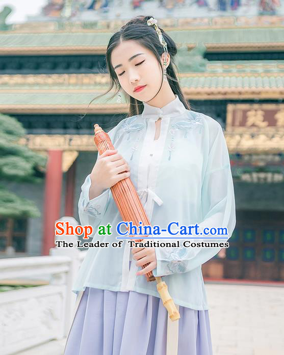 Traditional Chinese Tang Dynasty Palace Princess Costume, Elegant Hanfu Clothing Embroidered Blouse, Chinese Ancient Princess Clothing for Women