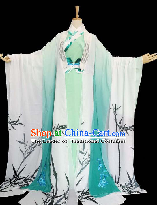 Traditional Chinese Han Dynasty Young Men Embroidery Costume, Elegant Hanfu Clothing Chinese Ancient Prince Printing Bamboo Dress for Men