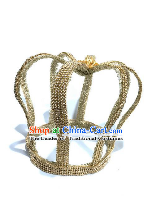 Top Grade Deluxe Baroque Royal Crown Hair Accessories, Halloween Brazilian Carnival Occasions Model Show Handmade Hair Clasp Headwear for Women