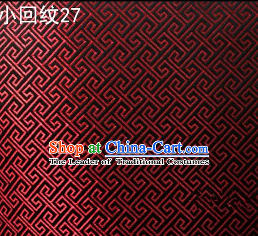 Asian Chinese Traditional Handmade Silk Fabric, Top Grade Nanjing Brocade Tang Suit Hanfu Wine Red Fabric Cheongsam Cloth Material