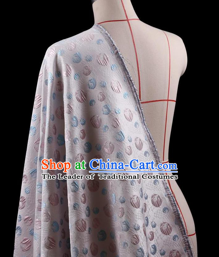 Traditional Asian Chinese Handmade Embroidery Flowers Coat Silk Tapestry Lilac Fabric Drapery, Top Grade Nanjing Brocade Ancient Costume Cheongsam Cloth Material