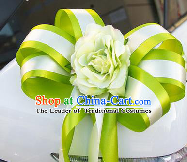 Top Grade Wedding Accessories Decoration, China Style Wedding Car Ornament Green Flowers Bride Ribbon Garlands