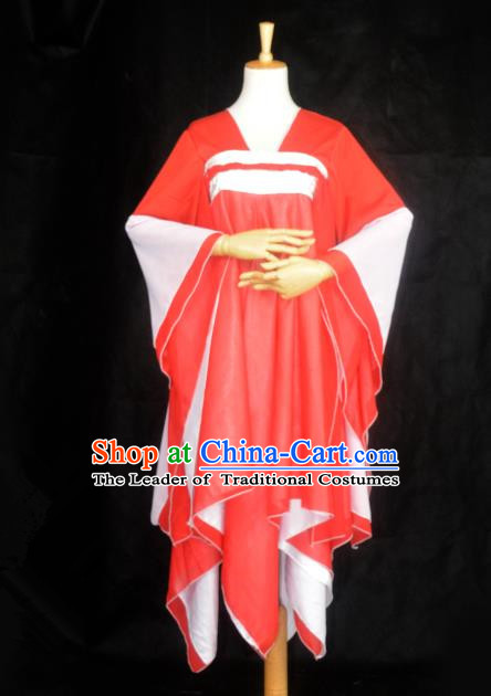 Chinese Ancient Cosplay Tang Dynasty Princess Costumes, Chinese Traditional Red Dress Clothing Chinese Cosplay Palace Lady Costume for Women