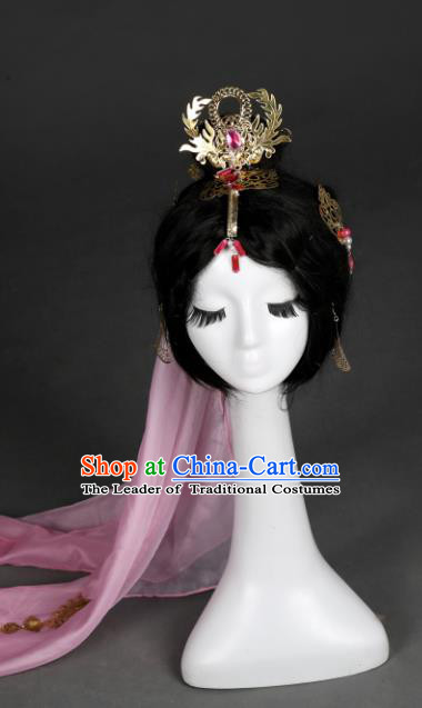 Traditional Handmade Chinese Ancient Classical Hair Accessories Princess Headwear Phoenix Coronet, China Princess Hairpins Headband for Women