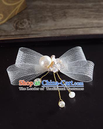 Traditional Handmade Chinese Ancient Classical Wedding Hair Accessories Bride Bowknot Hair Stick, China Princess Hairpins Headwear for Women