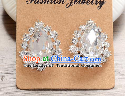 Top Grade Handmade Chinese Classical Jewelry Accessories Baroque Style Ear Stud Crystal Wedding Earrings Bride Eardrop for Women