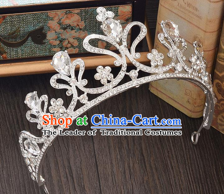 Top Grade Handmade Hair Accessories Baroque Style Wedding Crystal Royal Crown, Bride Princess Hair Kether Jewellery Imperial Crown for Women