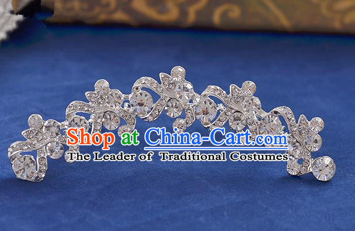 Top Grade Handmade Chinese Classical Hair Accessories Princess Wedding Crystal Hair Comb Hair Stick Headband Bride Headwear for Women