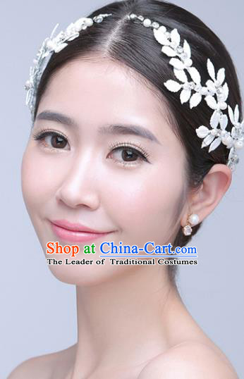 Top Grade Handmade Chinese Classical Hair Accessories Princess Wedding Crystal Leaf Hair Clasp Hair Stick Bride Headwear for Women