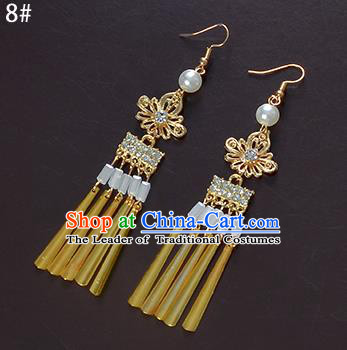 Top Grade Handmade Chinese Classical Jewelry Accessories Xiuhe Suit Wedding Ancient Costume Tassel Earrings Bride Hanfu Eardrop for Women