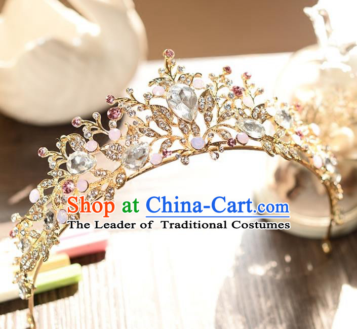 Top Grade Handmade Hair Accessories Baroque Luxury Crystal Opal Royal Crown, Bride Wedding Hair Kether Jewellery Princess Imperial Crown for Women