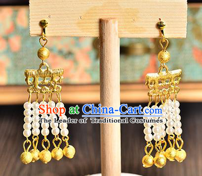 Top Grade Handmade Chinese Classical Full Dress Jewelry Accessories Wedding Beads Tassel Earrings Bride Hanfu Eardrop for Women