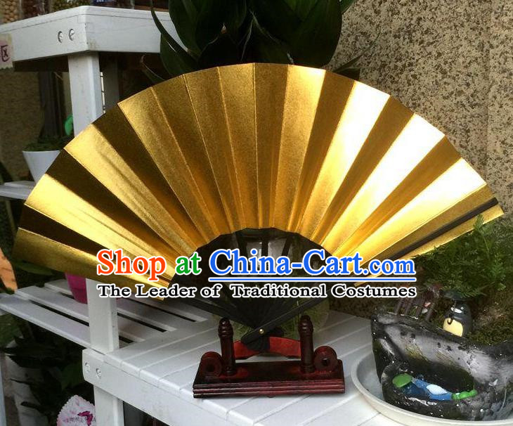 Traditional Chinese Crafts Folding Fan China Sensu Golden Fan