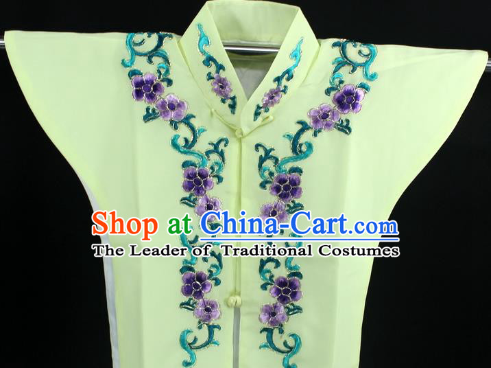 Traditional China Beijing Opera Young Lady Costume Yellow Collar Protectors, Ancient Chinese Peking Opera Embroidery Clothing
