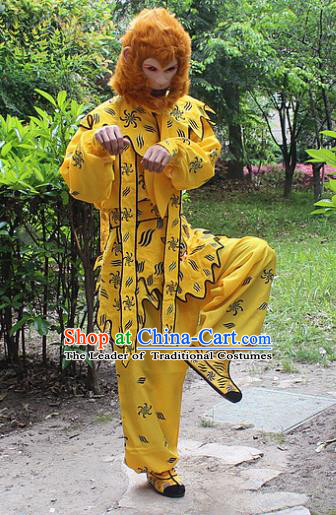 Traditional China Beijing Opera Costume Handsome Monkey King Clothing, Ancient Chinese Peking Opera Sun Wukong Clothing